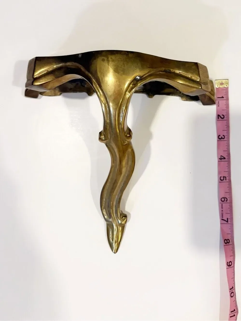 VTG Solid Brass Display Shelf Ornate Scroll Wall Decor
